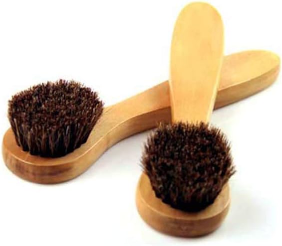 Facial Cleansing Brush, Wood Handle Soft Horsehair Natural Bristles Face Brush Cleanser, 2 Pack Face Skin Care Exfoliating Scrub Brush.