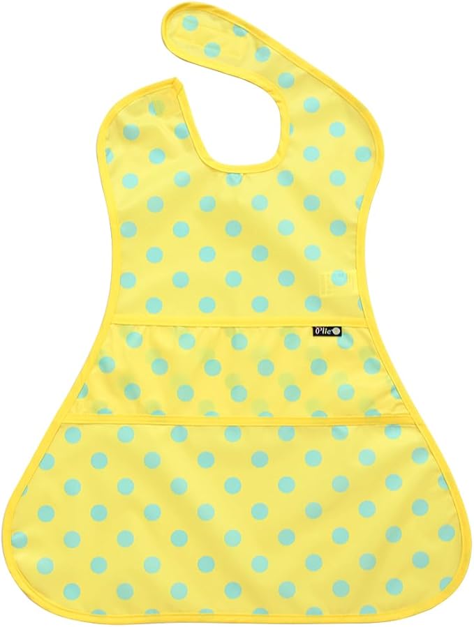 Full Coverage Waterproof Feeding Bib for Toddlers – Extra Long Apron Bib for Mealtime, Self-Feeding, High Chairn