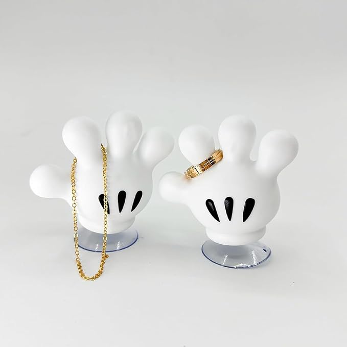 2PCS Cute Hanging Toothbrush Holder, Hand Wall Utility Suction Hooks With StickyPads, Multi-Function Mouse Bathroom Decor, Key and Plug Shower Kitchen Accessories (Palm)