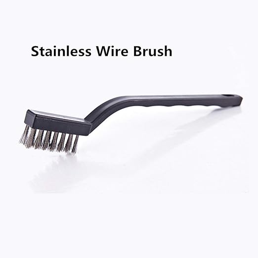 12PCS Mini Wire Brushes, Stainless Steel & Brass Brush Set, Curved Handle Scratch Brush for Automotive, Cleaning Welding Slag and Rust
