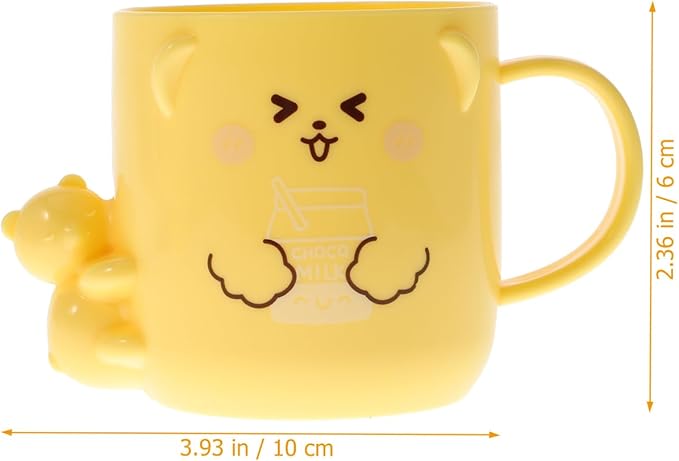 Cabilock 2Pcs Cartoon Toothbrush Cups for Adorable Plastic Mouthwash Cup with Handle Bright Color and Cute Design for Boys and and Easy to Clean