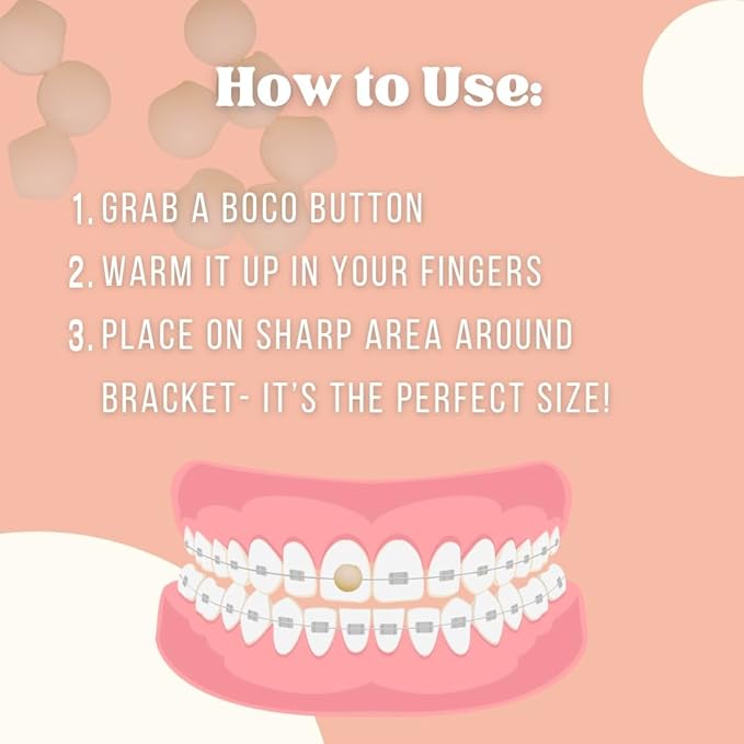 Organic Orthodontic Wax – Natural Braces Protection, Long-Lasting Comfort, Pre-Cut Wax Pieces in Aluminum Travel Case (75 Buttons) - Orange Clove