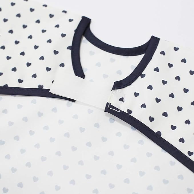 Short Sleeve Waterproof Bib for Toddlers – Easy Clean Feeding Apron for Mealtime, Daycare, Self-Feeding, Lightweight