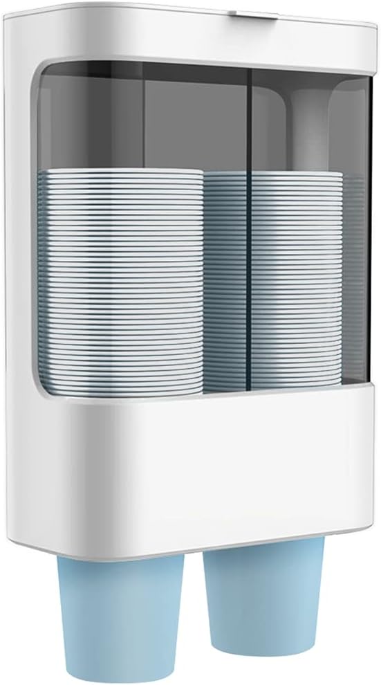 LBTING Water Cooler Cup Dispenser, Pull Type Wall Mounted Dispenser for 4oz - 6oz Cups – White