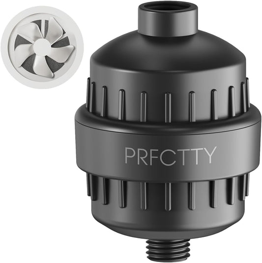 25-Stage Shower Filter prevents scale buildup,Revitalize Hair Skin Nails with Purifying Water, softener hard water,99% Lead Chlorine, Fluoride &Chemicals removed,High Output Fan Technology,Matte Black