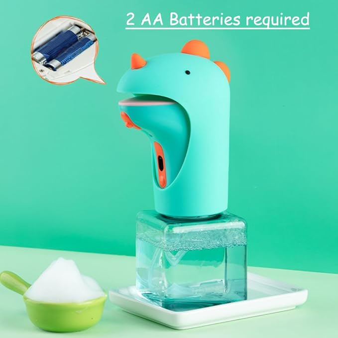 Kids Soap Dispenser - Touchless Cute Dinosaur Automatic Hand Foam Soap Dispenser, IPX6 Waterproof 8.5oz/ 250ml for Bathroom Countertop, Kitchen, Office, Hotel, Preschool