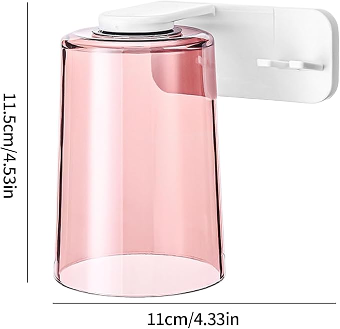 Toothbrush Cup Organizer - Adhesive Rinse Cup Set, Wall Mounted Brush Dispenser, Bathroom Accessory with Space Saving Design, Tooth Care Holder for Home Apartment Dorm Office Hotel RV Travel