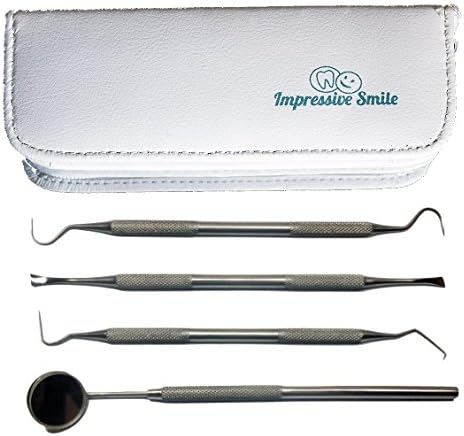 #1 Dentist Tools Kit – A Grade Stainless Steel Dental Hygiene Set, Tarter Remover, Dental Pick, Dental Scraper, Mouth Mirror and Free Protective Case
