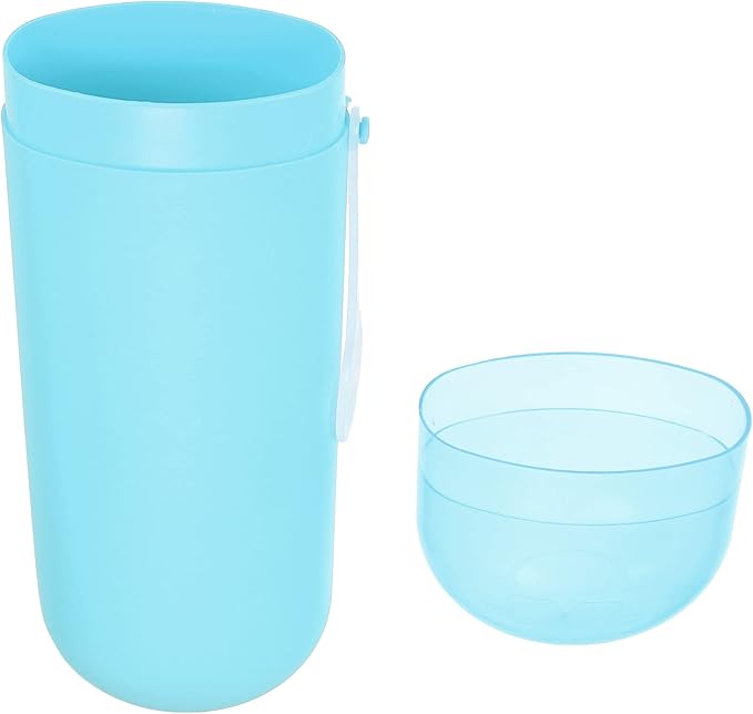 VOCOSTE 1 Pcs, Portable Toothbrush Case with Hook, Plastic, Traveling Toothbrush Holders Case, Travel Business, Blue, 8.07"x2.36"x1.38"