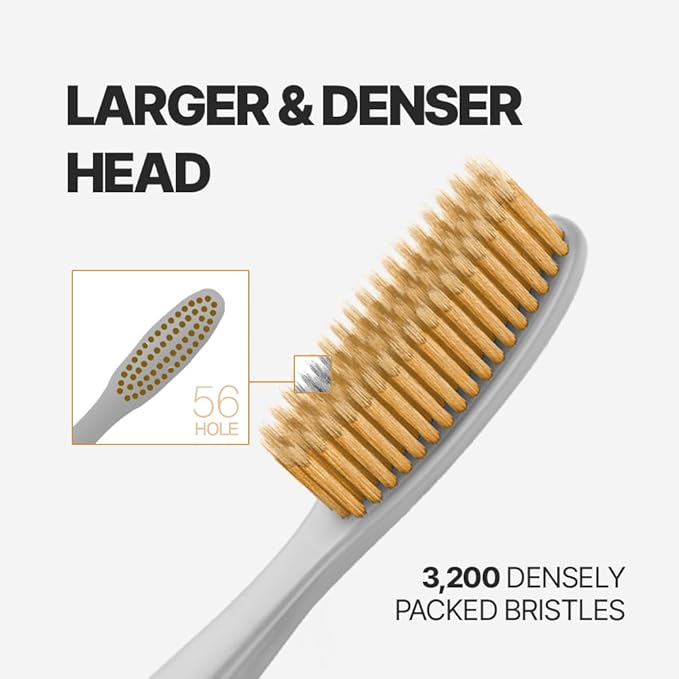 WANGTA Mini Gold – Extra Soft Large Toothbrush – 1.4 inch (3.5 cm) Head | 3,200 Ultra-Fine Bristles for Sensitive Gums | Premium Korean Toothbrush (10 Pack)