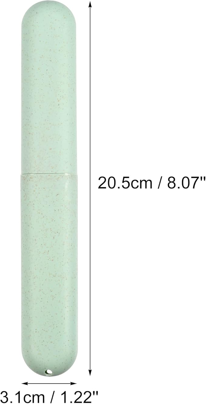 VOCOSTE 2pcs, Traveling Toothbrush Holders Case, PP Toothbrush Case for Travel Business, Green, Blue, 8.07''x1.22''x0.83''
