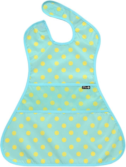 Full Coverage Waterproof Feeding Bib for Toddlers – Extra Long Apron Bib for Mealtime, Self-Feeding, High Chairn