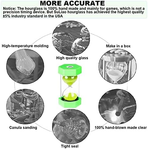 Hourglass Sand Timer 60 Minute，Colorful Sand Watch 60 Min, Small Green Sand Clock 60 Minute, Plastic Hour Glass Sandglass Timer for Kids, Games, Classroom, Kitchen, Ketch, Decoration