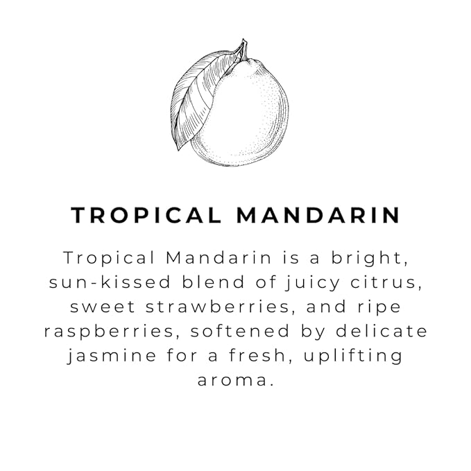 River Birch Tropical Mandarin Scented Natural Hand Soap - Handmade Soap - Moisturizing Hand Wash with Amber Glass Dispenser - Luxury Scented and Hydrating - Vegan and Non-Toxic - 16 Fl Oz