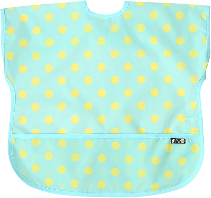 Short Sleeve Waterproof Bib for Toddlers – Easy Clean Feeding Apron for Mealtime, Daycare, Self-Feeding, Lightweight