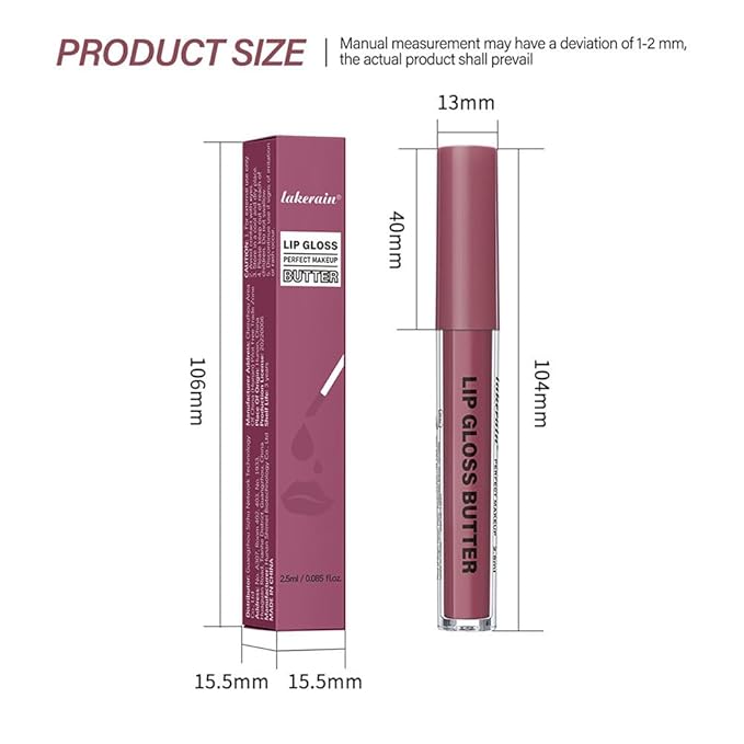 Browm Honey Butter Lip Stain Tinted Lip Gloss, Shine Moisturizing Plumper Liquid Lipstick for Women,Natural Nourishing Hydrating Lip Balm for Dry Lips,Lightweight Lip Liner Care Makeup,Vegan #7