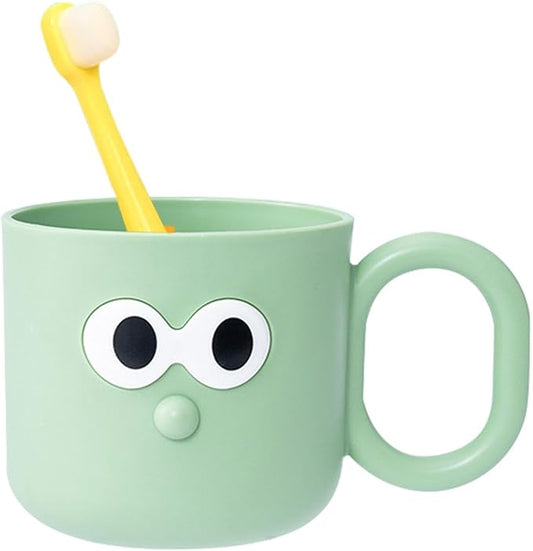 DNCG Cartoon Brush Mug, Kids Mouthwash Cup, Animal Bathroom Toothbrush Mugs, Lovely Cartoon Brush Cup, Toothbrush Cup Holder for Kids Attractive Cup, Green, IHKGWVJXPIN5LJU4TEG