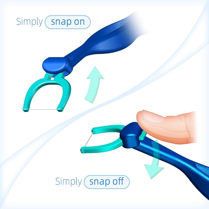 T.Smile NoFuss Dental Flosser Refill Heads, Extra Strength Floss for Comfortable Clean, Fluoride Free, (200 Extra-Strength Floss Refills, Handle Not Included)