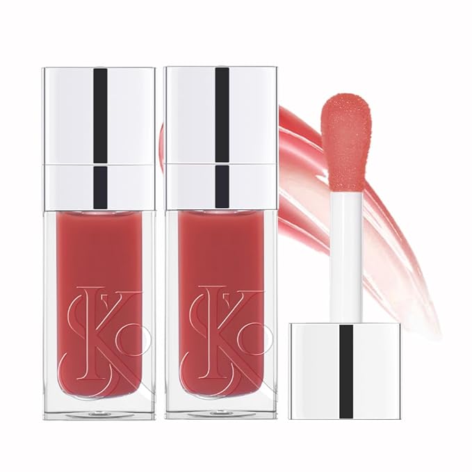 2PCS Lip Gloss Oil Set, Hydrating Lip Oil for Women, Moisturizing Lip Balm for Smooth Lip Lines, Nourishing Lip Treatment for Shiny Lips Essential Lip Care Products