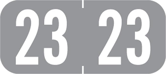 2023 MINI Year Stickers, Doctor Stuff 2023 Chart Stickers, Gray Colored, Tab 1287 Style, USA Made Year Labels for End Tab File Folders, 500/Roll, 1 Roll, 1/2" x 1-1/8"