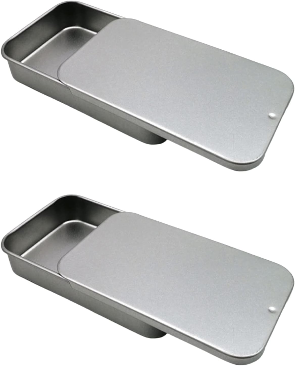 2Pack Dental Floss Case - Portable Travel Dispenser for 24 Adult Floss Picks (Silver)