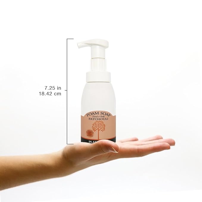 Plantlife Patchouli Foam Soap - Gentle, Moisturizing, Plant based Foam Soap - Ideal for use as a Hand & Body wash, Shaving Cream, and Foaming Fun for Kids - Made in California 8.5 oz