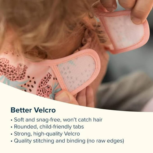 Tiny Twinkle Mess Proof Baby Bib for Girls | Waterproof Toddler Bib for Eating | Baby Apron for Feeding | Machine Washable | Perfect Shower Gift (Floral Pop, 6–24M)