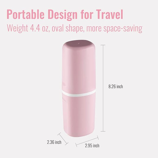 Toothbrush Travel case with 2 Packs Foldable Toothbrush .Portable Toothbrush Holders Travel for Camping Travel Business School Home (Pink)