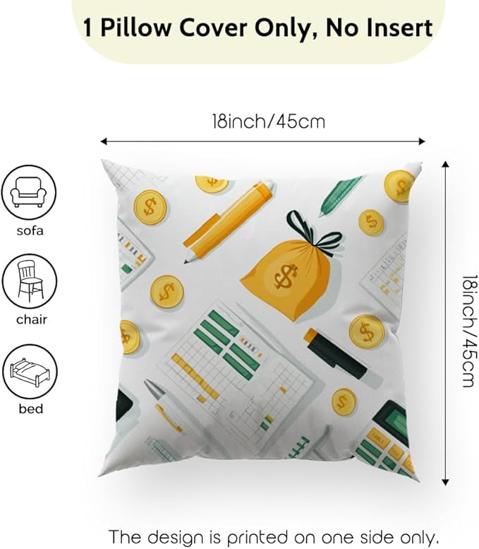 Cirzone Accountant Gifts for Women -18x18Inch Accountant Throw Pillow Cover Funny Accountant Gifts with Gift Box Perfect Birthday Accounting Graduation CPAS Gifts for Home Sofa Decor