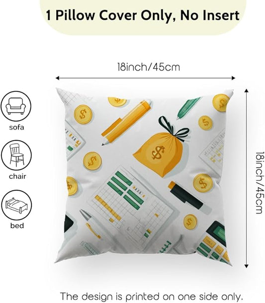 Cirzone Accountant Gifts for Women -18x18Inch Accountant Throw Pillow Cover Funny Accountant Gifts with Gift Box Perfect Birthday Accounting Graduation CPAS Gifts for Home Sofa Decor