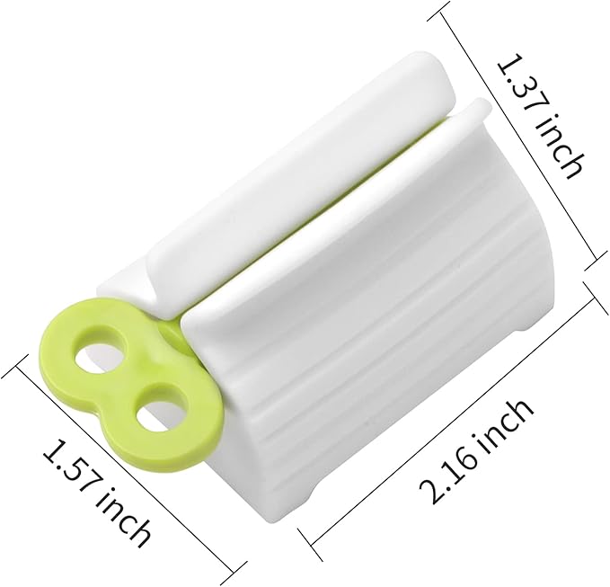 2pcs Rolling Tube Toothpaste Squeezer Toothpaste Seat Holder Stand for Bathroom Accessories（1Blue1Gree）