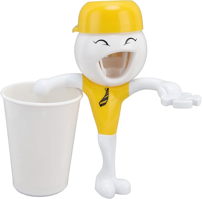 3 in 1 Cartoon Toothbrush Holder, Toothpaste Squeezer Dispensers, Kids Bathroom Set