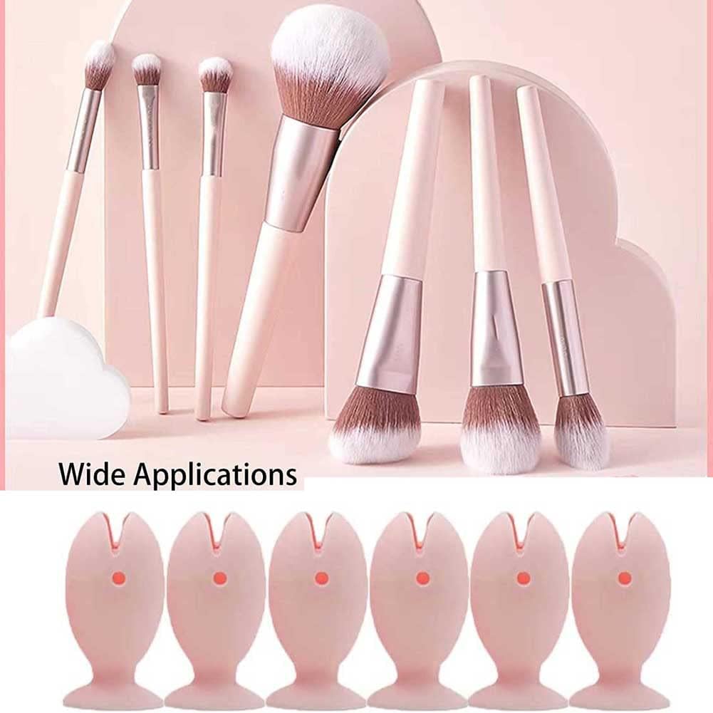 Standing Tooth Brush Cover Cap Stand, 2023 New Portable Travel Toothbrush Head Cover Protector, Premium Cute Fish Shape Silicone Suction Cup Toothbrush Holder for Shower(Pink-6PCS)