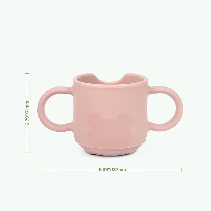 haakaa Silicone Toddler Cups, BPA Free Drop-Proof Training Cups for Baby 6 Months+, 5 Ounce (Blush)
