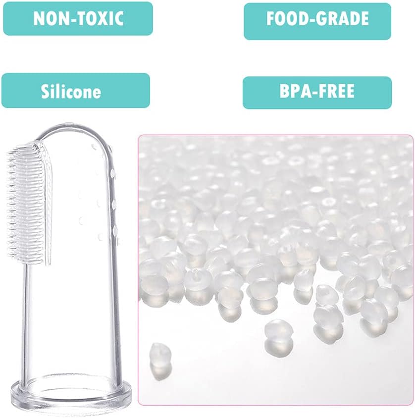 Jochebed Baby Finger Toothbrush for Training Teething - Infant & Toddles & Lids Teeth Brush Soft Babies Toothbrushes Oral Cleaning Massager to Train Your Child Healthy Oral Habits -3 PCS