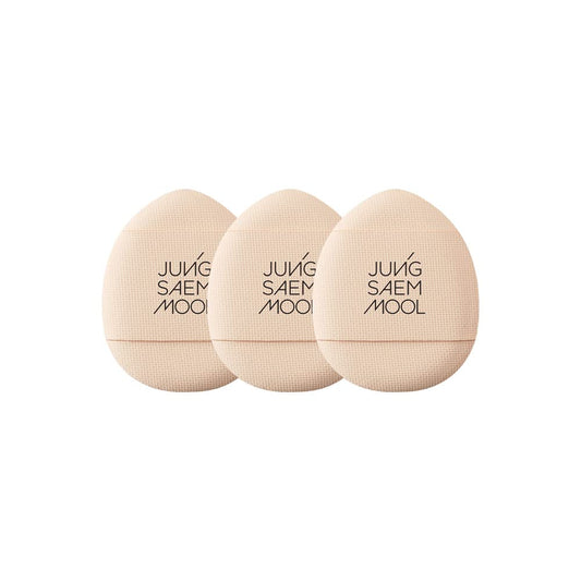 JUNG SAEM MOOL Skinny Tap Puff 3pcs, Mini Precision Puff for Concealer and Touch-Up, Ultra-Slim Fitting Makeup Sponge for Seamless Coverage Around Nose Eyes Lips, Travel-Friendly Korean Beauty Tool