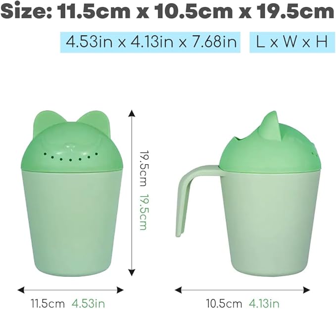 Baby Bath Rinse Cup, Cute Cartoon Cat Baby Bath Rinser Baby Rinser Pail Shampoo Rinser, Newborn Bath Shower Wash Hair Cup for Bath and Shower