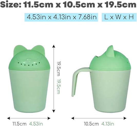 Baby Bath Rinse Cup, Cute Cartoon Cat Baby Bath Rinser Baby Rinser Pail Shampoo Rinser, Newborn Bath Shower Wash Hair Cup for Bath and Shower