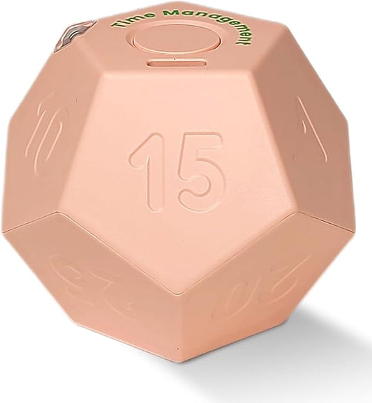 Cube Pomodoro Timer, Rechargeable Small Cute, Timer for Kids and Classroom, Kitchen, Cooking, Workout & Study Countdown, Time Management Tool (Rose Pink)