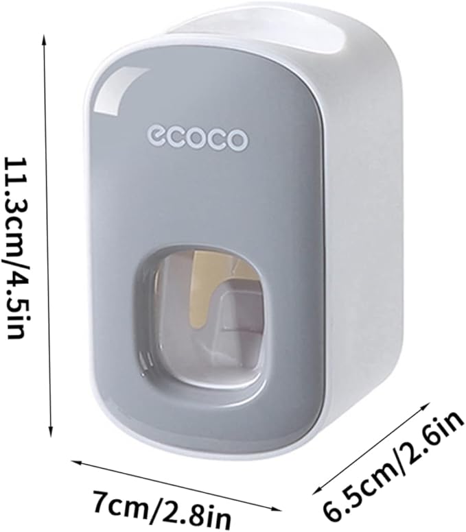 Automatic Toothpaste Dispenser Squeezer Hand Free Wall Mounted for Kids Adults Bathroom Washroom Grey