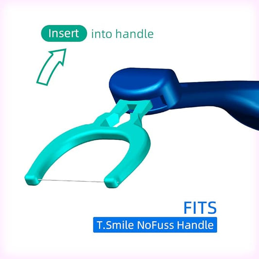 T.Smile NoFuss Dental Flosser Refill Heads, Extra Strength Floss for Comfortable Clean, Fluoride Free, (200 Extra-Strength Floss Refills, Handle Not Included)