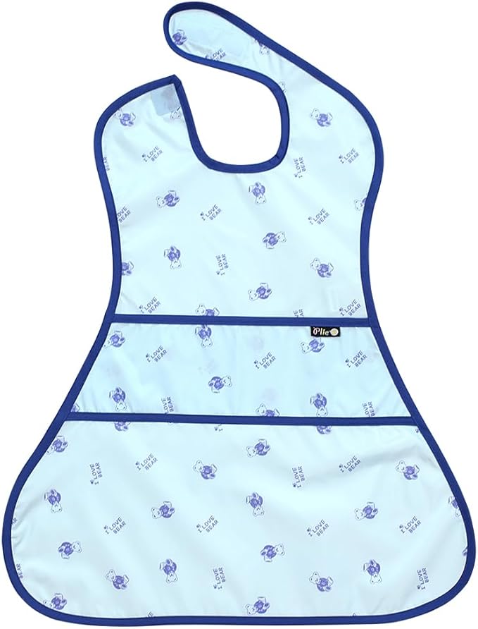 Full Coverage Waterproof Feeding Bib for Toddlers – Extra Long Apron Bib for Mealtime, Self-Feeding, High Chairn