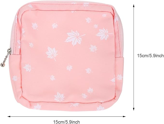 Amosfun 20pcs Sanitary Napkin Storage Bag Teen Girl Period Pad Bags Mini Zipper Open Makeup Bag Polyester Cosmetic Packets