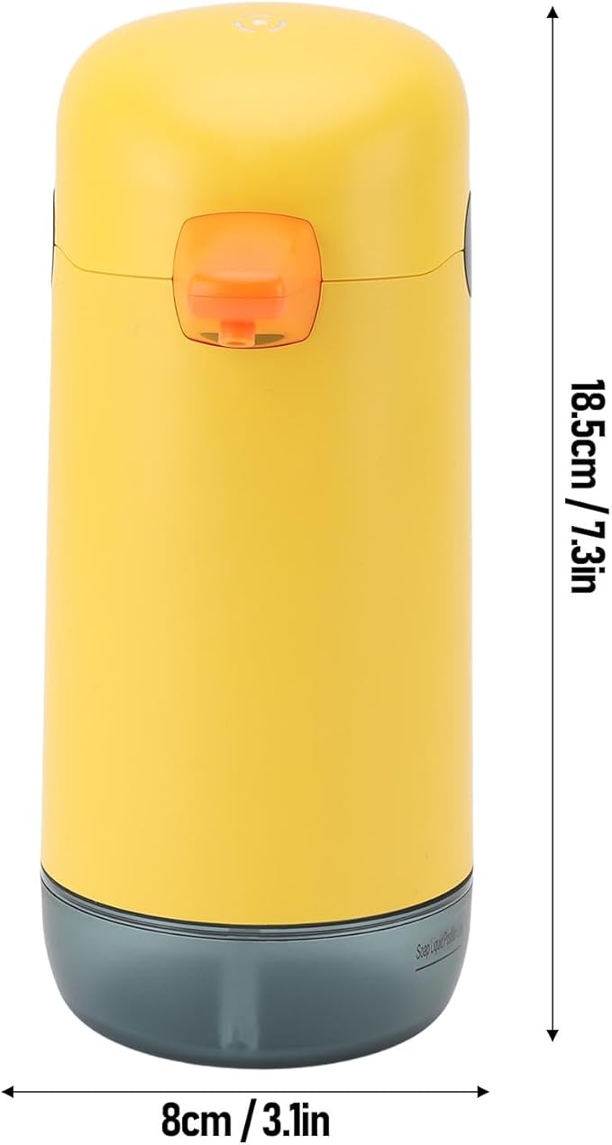 Automatic Soap Dispenser Yellow Duck Cute Touchless Visual Liquid Level Battery Powered Smart Sensor Foam Dispenser for Kids Bathroom ABS Material