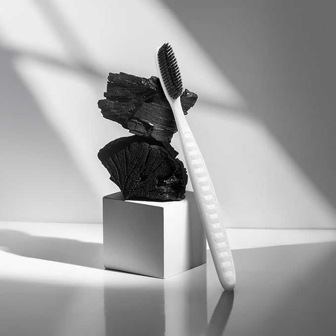 WANGTA Black – Charcoal Extra Large Toothbrush – 1.6 inch (4 cm) Wide Head | 4,000 Bristles for Firm Cleaning & Odor Suppression | Made in Korea Premium Oral Care (10 Pack)