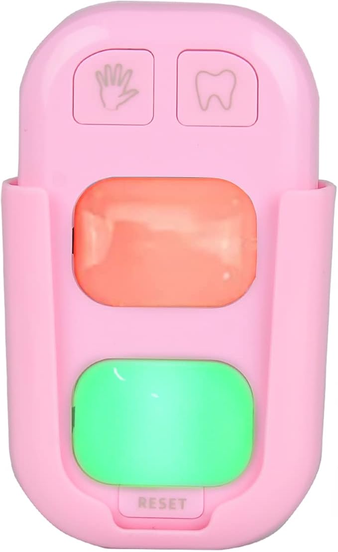 Timer for Kids, 2 Minutes Teeth Brush Timer,20 Seconds Bathroom Hand Washing Timer, Color Indicator Light Stick on Bathroom Timer for Children Training Coach (Pink)