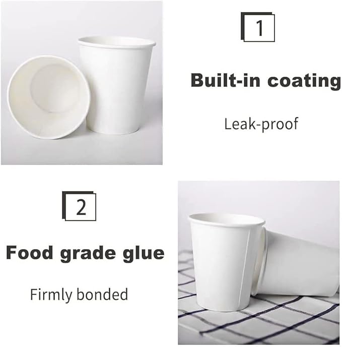 200 Pack 3 oz White Paper Cups, Bathroom Cups Disposable, Moushwash Cups for Snack Water, Juice, Candy Ideal for Party Bathroom and Office
