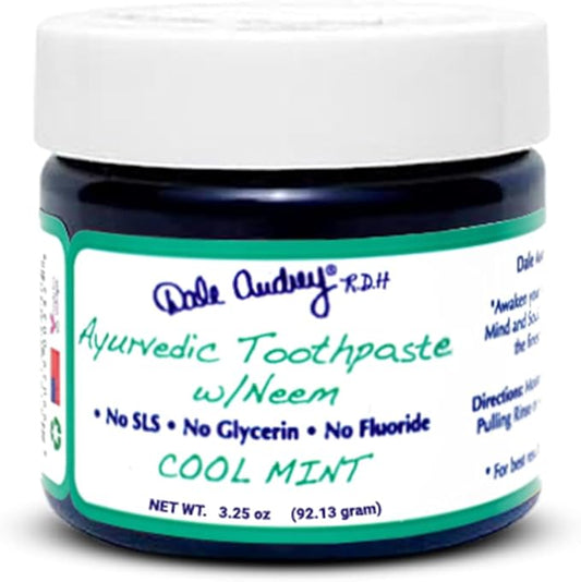 Dale Audrey Ayurvedic Mineralizing Toothpaste for Sensitive Teeth| Organic Refreshing Mint Flavor Teeth Whitening and Fresh Breath | Natural Toothpaste for Gums and Bad Breath(3.25 Oz)