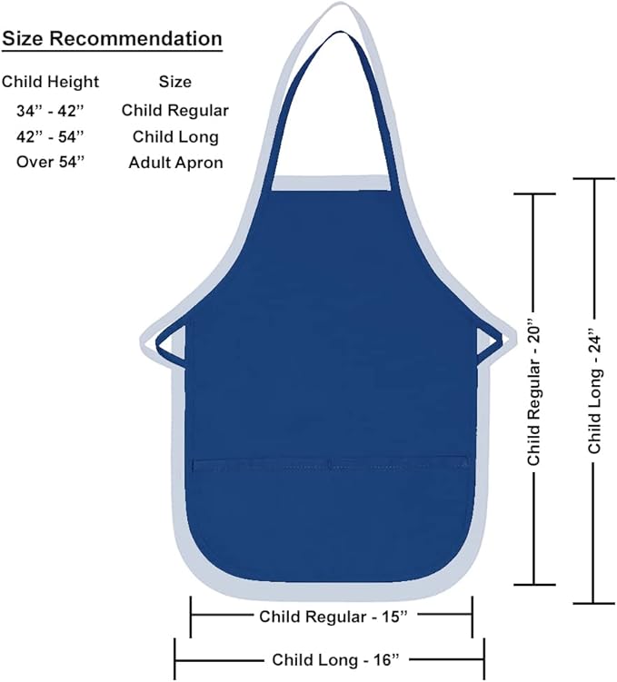 Personalized Embroidered Made In The USA - Add A Name Child Apron and Hat Set - Toddlers & Kids Sizes…