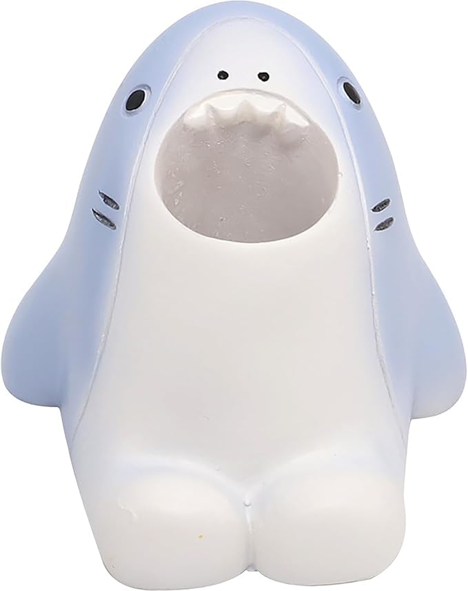 Cartoon Animal Toothbrush Holder Stand - Adorable Bathroom Organizer with Animal-Shaped Base, Cute Toothbrush Storage for Kids & Family, Drip-Free Countertop/Sink Organizer for Bathroom Decor (Blue)